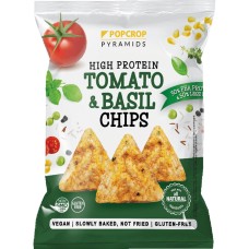 Chips Πρωτεΐνης με Τομάτα και Βασιλικό 60gr Popcrop