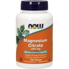 Now Foods Magnesium Citrate 200mg 100 ταμπλέτες Now Foods Magnesium Citrate 200mg 100 ταμπλέτες