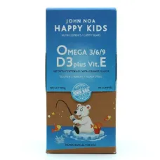 John Noa Happy Kids Omega 3/6/9 D3 Plus Παιδικό Συμπλήρωμα Διατροφής 90 ζελεδάκια Πορτοκάλι