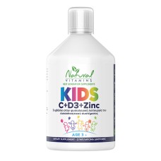 Natural Vitamins Kids C + D3 + Zinc για 3+ ετών με Γεύση Πορτοκάλι 500ml Natural Vitamins Kids C + D3 + Zinc για 3+ ετών με Γεύση Πορτοκάλι 500ml