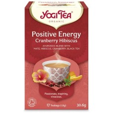 Yogi Tea Positive Energy Cranberry Hibiscus Βιολογικό Μείγμα Βοτάνων 17 Φακελάκια