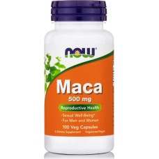 Now Foods Maca 500mg Συμπλήρωμα Διατροφής  για Ενέργεια και Αύξηση της Λίμπιντο 100 VegCaps